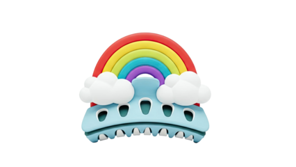 Rainbow and Cloud Hair Claw Clip