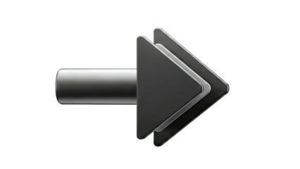 Three overlapping black arrows pointing right