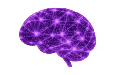 Digital brain creating connections, representing artificial intelligence, machine learning, and human intellect
