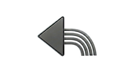 Black Arrow with Multiple Curved Lines