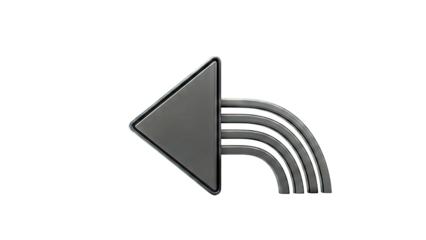 Black Arrow with Multiple Curved Lines
