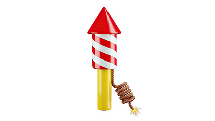 Cartoon Firework Rocket with Fuse