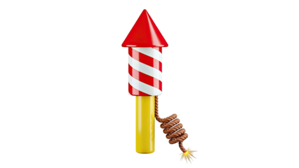 Cartoon Firework Rocket with Fuse