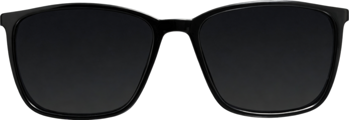Black rectangular sunglasses with dark tinted lenses. Designed for fashion and UV protection, ideal for outdoor activities and everyday wear. Modern, stylish frame with smooth finish.