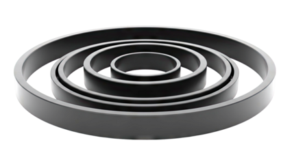 Concentric Circles of Black Rings on White Background
