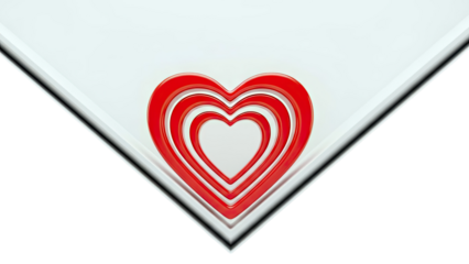 Concentric Red Hearts on White Background