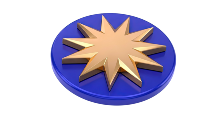 Golden Star Emblem on Blue Disc