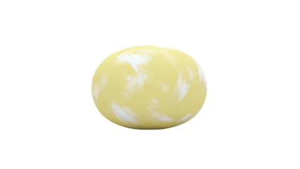 Pale Yellow Sphere with White Brushstroke Texture