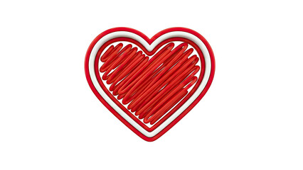 Obraz premium Red Heart Symbol with White Outline