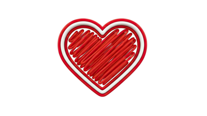 Red Heart Symbol with White Outline