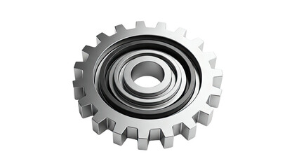 Silver Gear with Concentric Rings