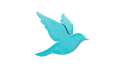 Turquoise 3D Bird Icon