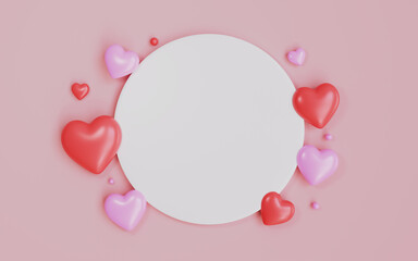 Blank banner for valentines day celebration background