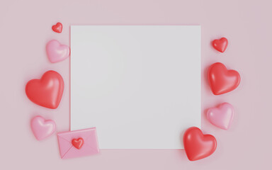 Blank banner for valentines day celebration background