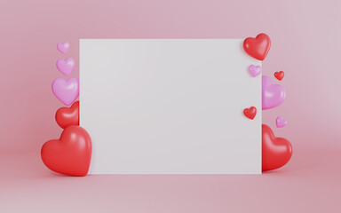 Blank banner for valentines day celebration background