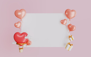Blank banner for valentines day celebration background
