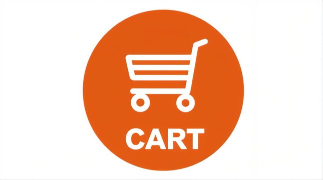 Shopping cart orange icon