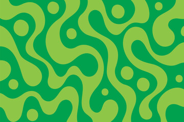 Random ripple patterns of water waves form an abstract and natural flow with a green background