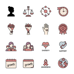 Collection of Various Social Awareness Icons.