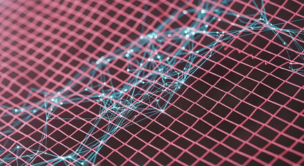 Closeup of Pink and White Wire Mesh.