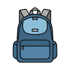 Blue Backpack Illustration