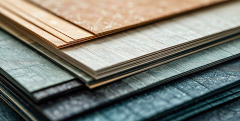 Stack of Textured Colored Cardstock Paper Sheets