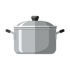 Gray Cooking Pot with Lid and Handles