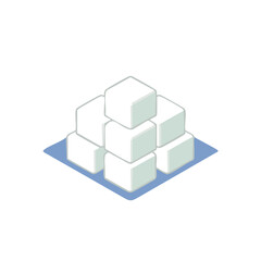 Simple sugar cube stack illustration showing balance order and sweetness with flat clean shapes