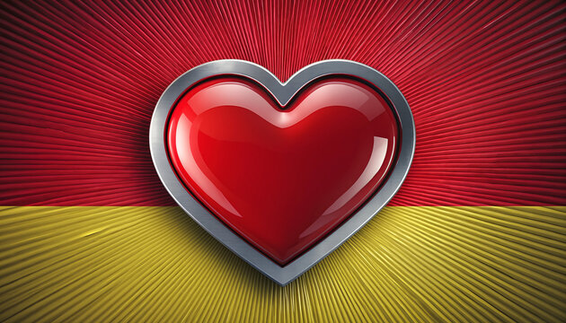 Czerwone serce walentynkowe widoczna na czerwonym tle. Serce jako symbol miłości i wierności. 
