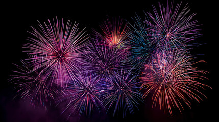 Yellow festive fireworks for New Year and Christmas celebration designs, stock illustration on a white background