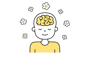 心地良さを感じる脳のイラスト