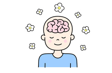 心地良さを感じる脳のイラスト