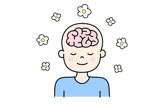 心地良さを感じる脳のイラスト