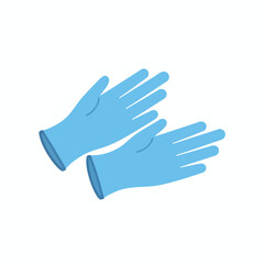 Obraz premium Blue Protective Gloves Illustration