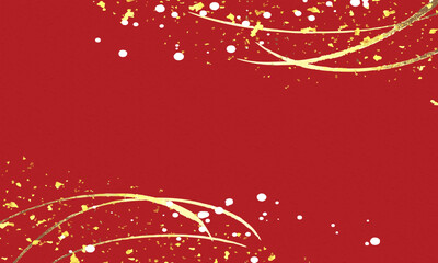 赤い背景に金色の線と白い泡のベクターイラスト