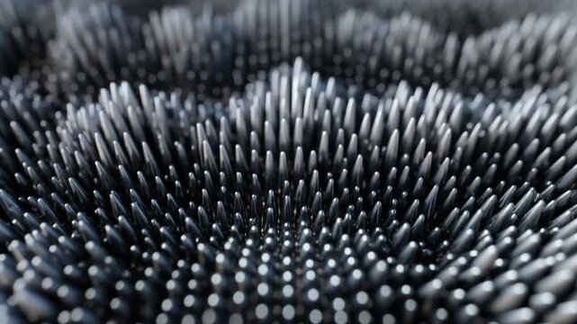 Ferromagnetic fluid visualization reacting dynamically to invisible forces with glossy liquid motion abstract science art