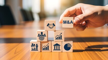 Business Merger Acquisition Strategy Concept.