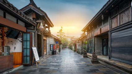 Fototapeta premium Ancient Style Street with Traditional Architecture