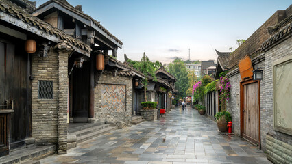 Fototapeta premium Traditional Chinese Architecture in Ancient Street
