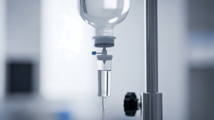 Medical IV drip equipment in hospital.