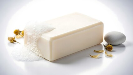 Soap Bar with Flower and Stone.