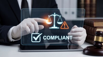 Legal compliance action by professional in office digital environment compliance check professional viewpoint law and technology integration