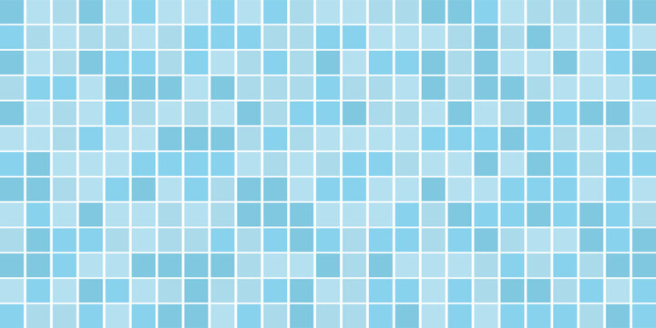 Seamless pattern with a light blue ceramic tile mosaic in swimming pool