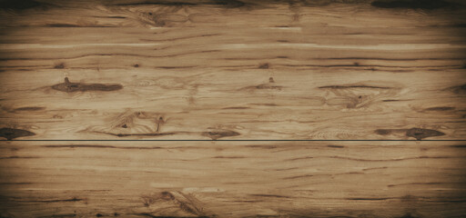 Dark wood plank texture background with vignette
