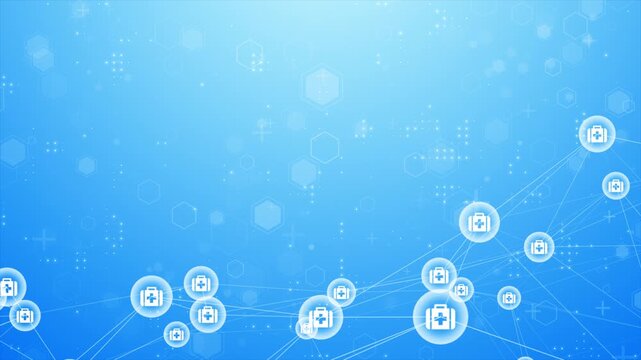 Medical Kit Digital Plexus Network Background Loop | Futuristic Plexus Technology Background Loop | Ultra HD 4K