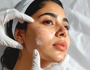 Hand Examining Skin While Asking Patient About Itchiness Level