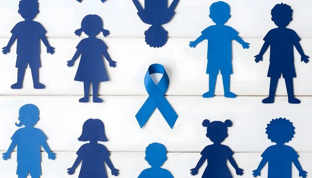 Silhouetted children joyfully spinning blue pinwheels, highlighting themes of innocence and awareness for child abuse prevention