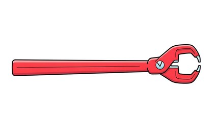 Red Adjustable Wrench Tool Illustration.
