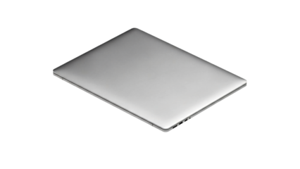 Sleek closed laptop on a solid surface. This image evokes simplicity and modern technology transparent background