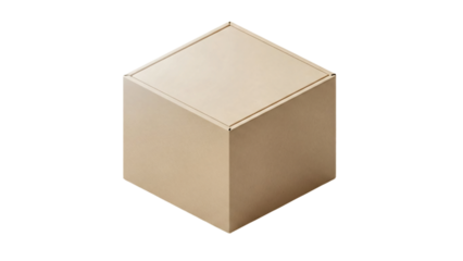 A simple gold cube. The geometric shape gleams in the light, showcasing its minimalist design transparent background